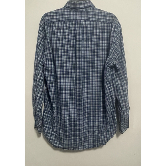 Ralph Lauren Button Down Shirt Mens M-15 1/2 Blue Plaid Long Sleeve Classic Fit - Picture 2 of 11